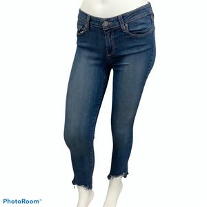 PAIGE Denim Skyline Ankle Peg Collins Raw Hem Jeans - Size 27